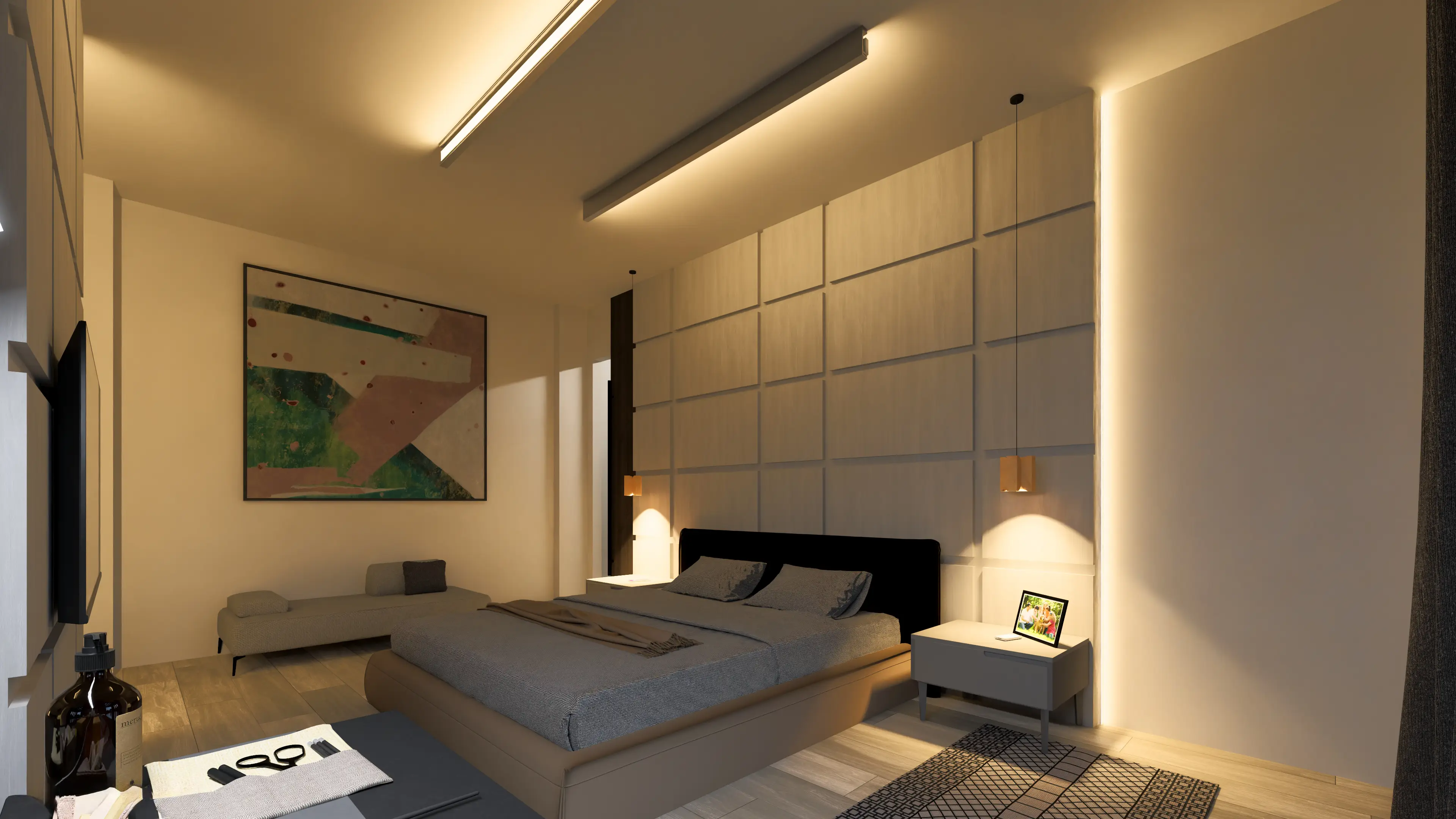 Serenita 1805 Modern İç Mekan Tasarımı Yatak Odası